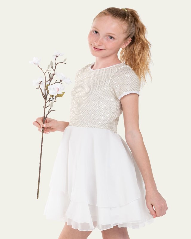 Girl's Cecilia Chiffon Skirt Dress, Size 7-